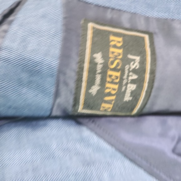 Jos A Bank Reserve Tailored Fit Blue Linen Preppy‎ Beach Wedding men Size 48 - Picture 8 of 11